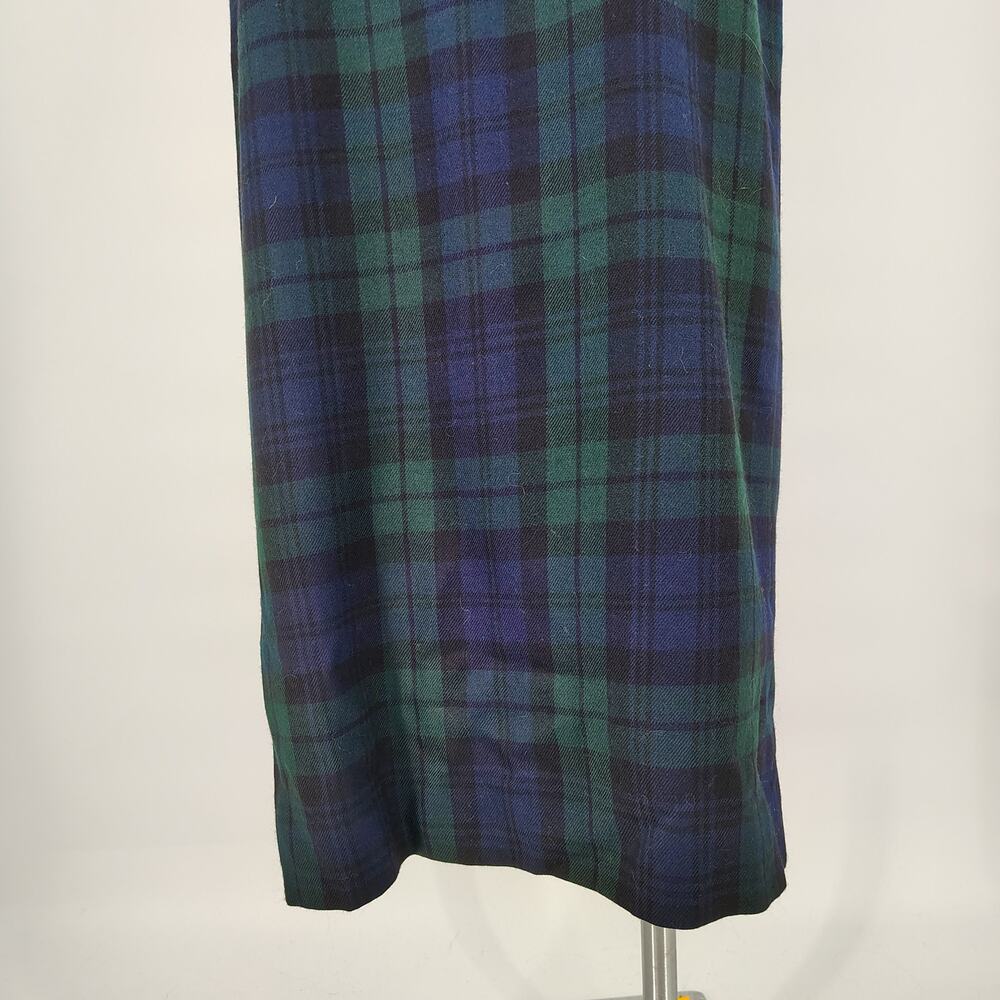 Vintage Lauren Ralph Lauren Blackwatch Wool Skirt USA 8 Plaid Midi Wrap - Picture 12 of 15